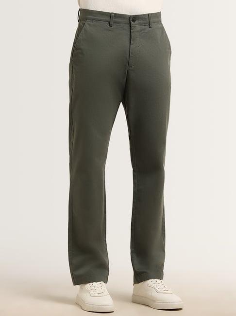 ascot by westside dark olive relaxed fit chinos