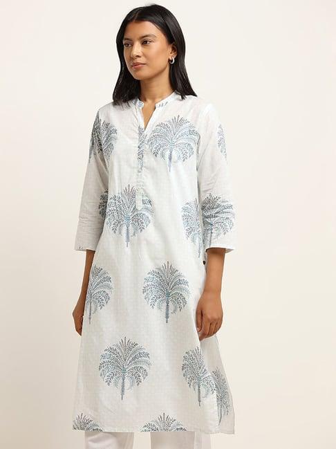 utsa by westside blue foliage design a-line kurta