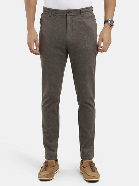 jockey olive slim fit houndstooth flat front trousers