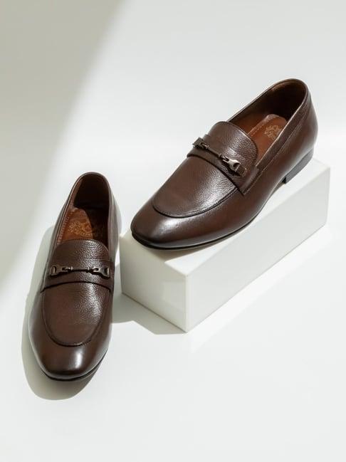 atesber by inc.5 men's brown formal loafers