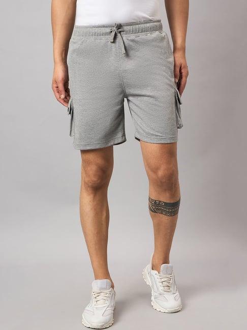 club york grey melange regular fit cargo shorts