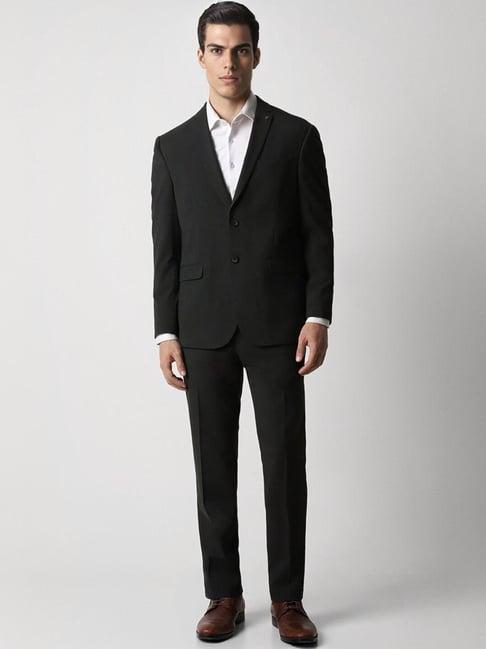 van heusen black slim fit two piece suit