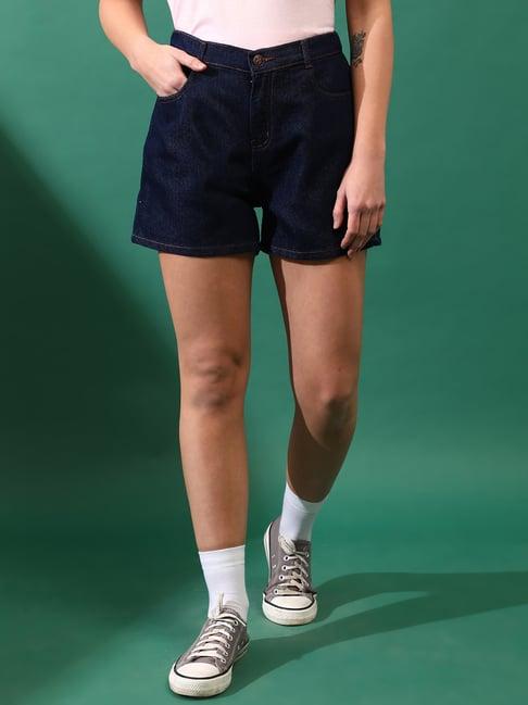 tales & stories dark blue regular fit shorts