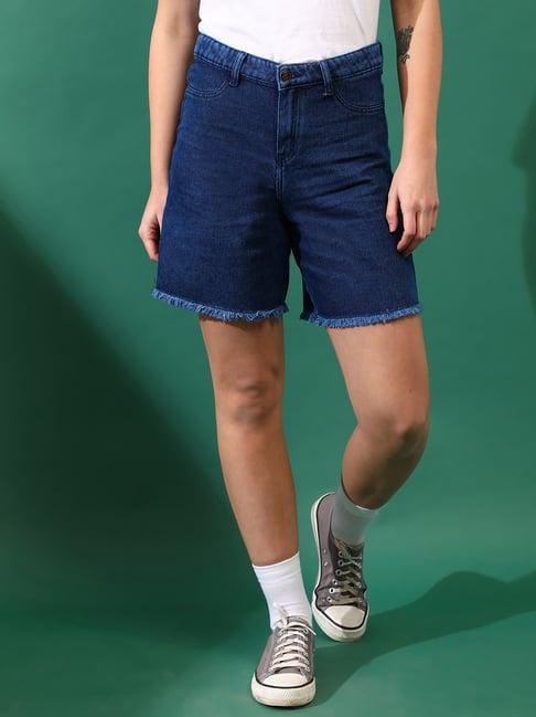 tales & stories blue regular fit shorts