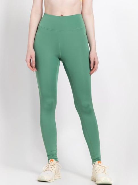 adidas green mid rise sports tights