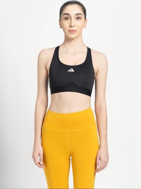 adidas black logo print sports bra