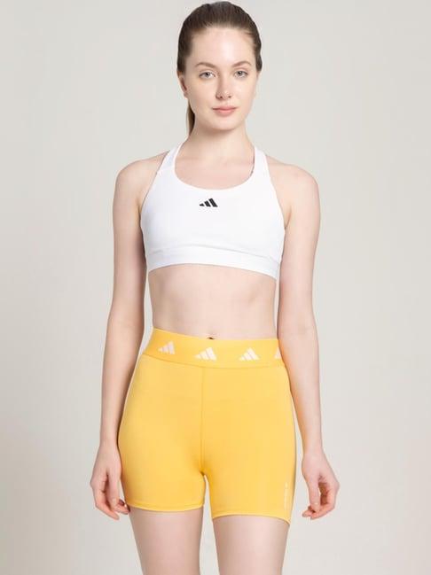 adidas white logo print sports bra