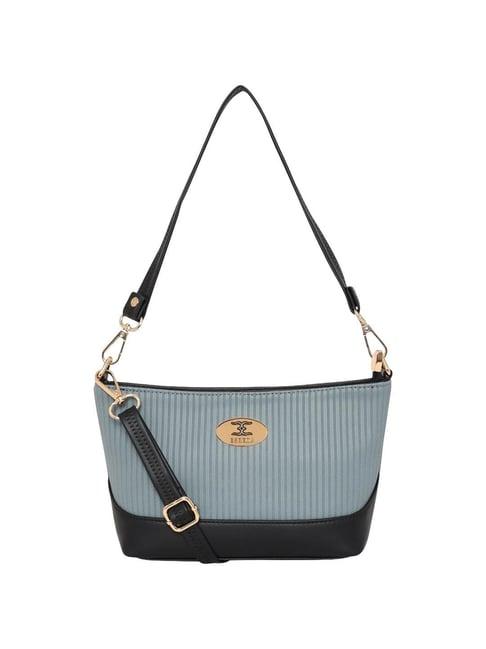 esbeda blue textured sling handbag