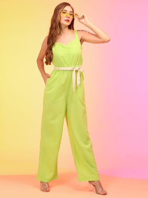 globus lime green maxi jumpsuit