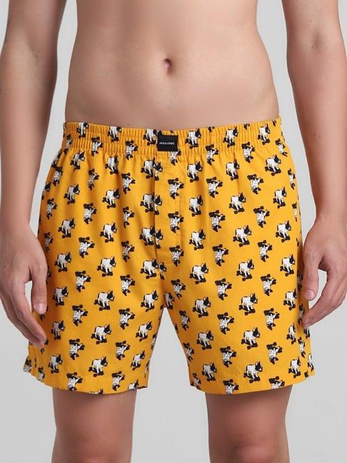 jack & jones orange cotton regular fit printed boxers