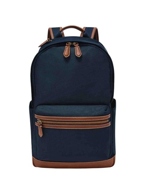 fossil navy blue solid backpack