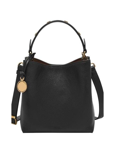 fossil black solid hobo handbag