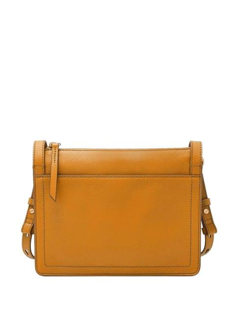 fossil yellow solid sling handbag