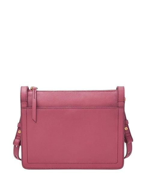 fossil pink solid sling handbag