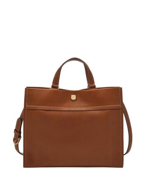 fossil brown solid tote handbag