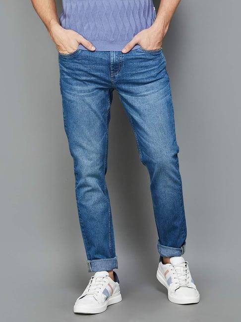 bossini light blue slim tapered fit jeans