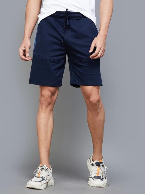 fame forever by lifestyle dark navy regular fit shorts