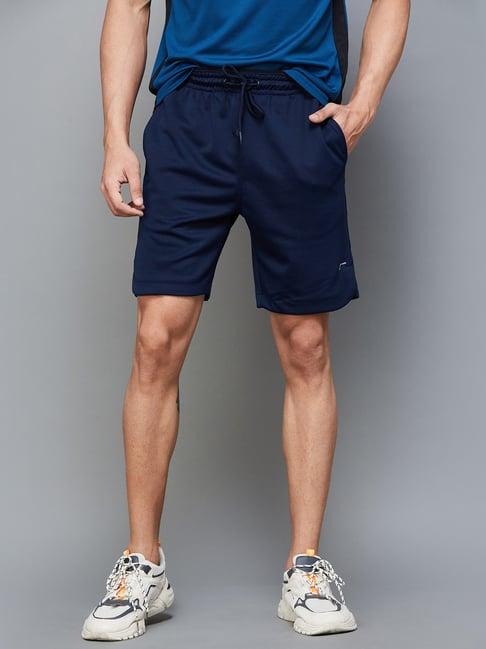 fame forever by lifestyle navy blue regular fit shorts