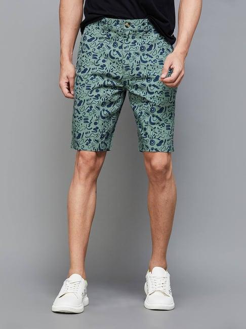 fame forever by lifestyle sage cotton regular fit printed shorts