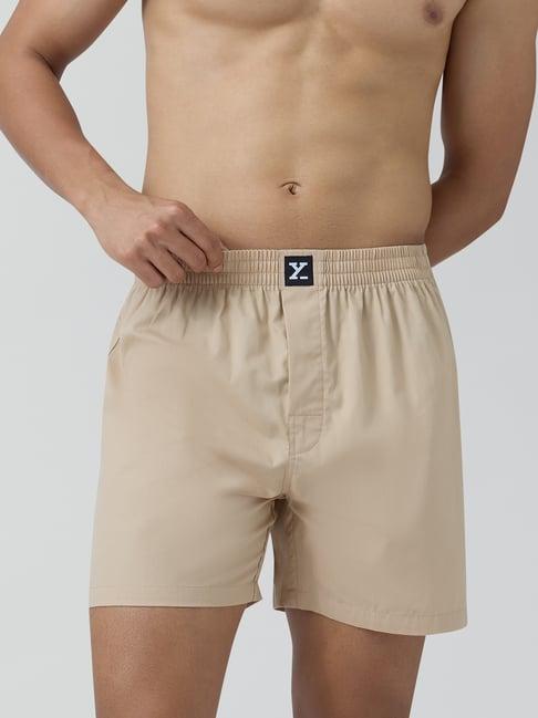 xyxx tan brown cotton relaxed fit boxers