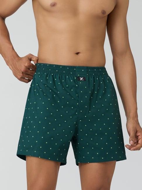 xyxx chrono green cotton relaxed fit printed boxers