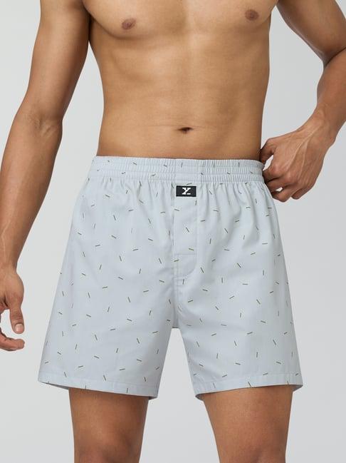 xyxx lines grey cotton relaxed fit printed boxers