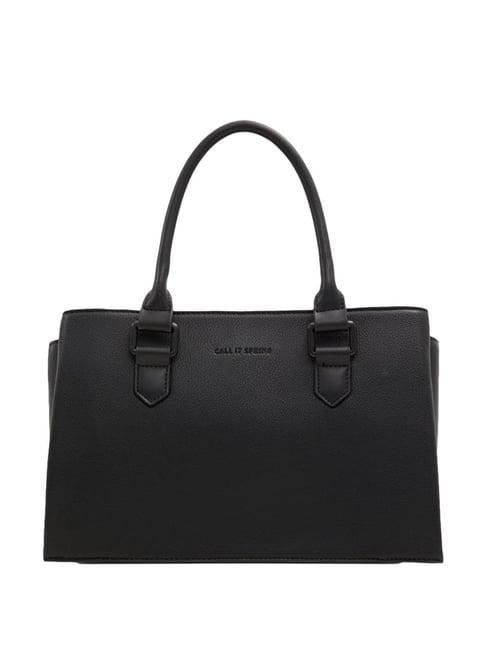 call it spring black solid handbag