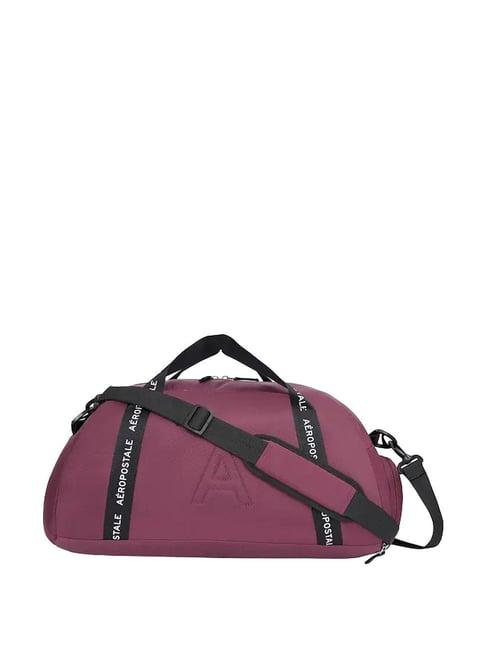 aeropostale byron burgundy solid duffle bag