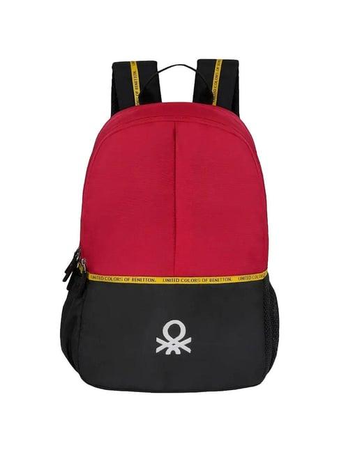 united colors of benetton cairate red & black solid laptop backpack