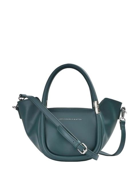 united colors of benetton diane forest green solid handbag