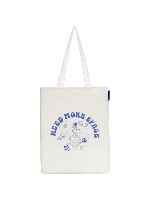 aeropostale cressida white & blue printed tote handbag