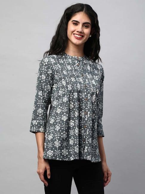 kami kubi grey printed top