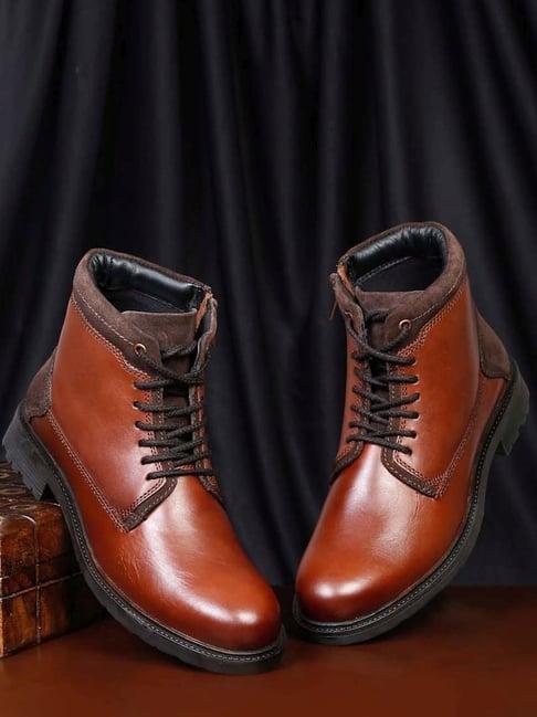 teakwood leathers men's brown derby boots