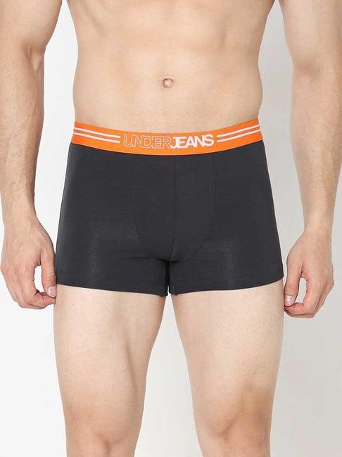 underjeans by spykar dark grey regular fit trunks