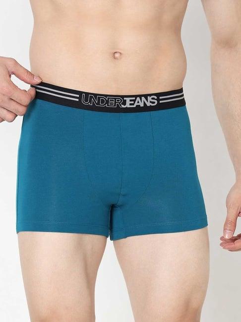 underjeans by spykar teal regular fit trunks