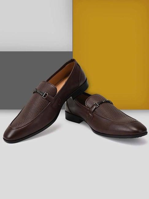 apsis men's brown formal loafers