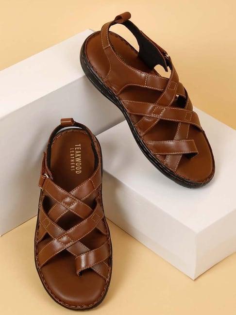 teakwood leathers men's tan toe ring sandals