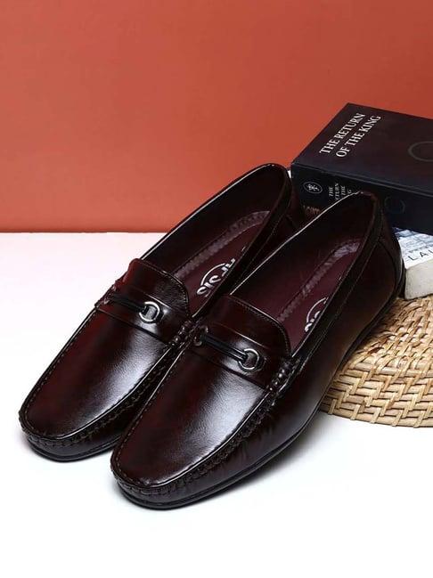 apsis men's brown formal loafers