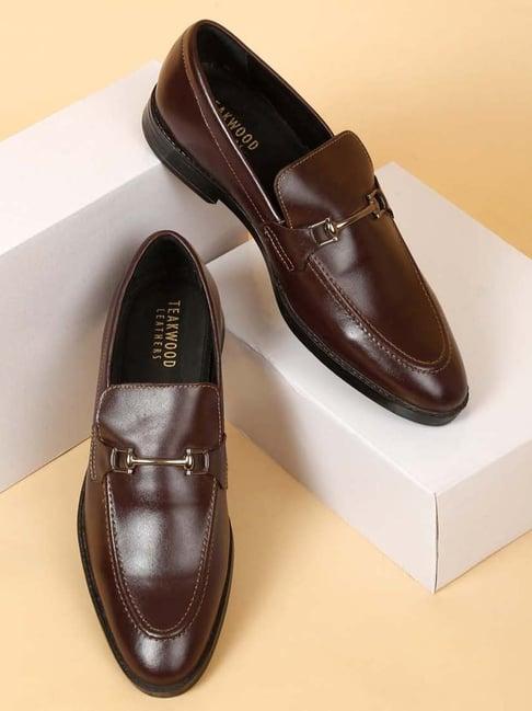 teakwood leathers men's brown formal loafers