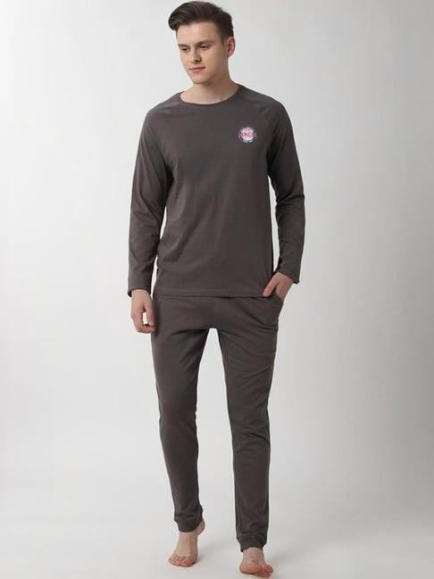 peter england grey cotton regular fit sports set