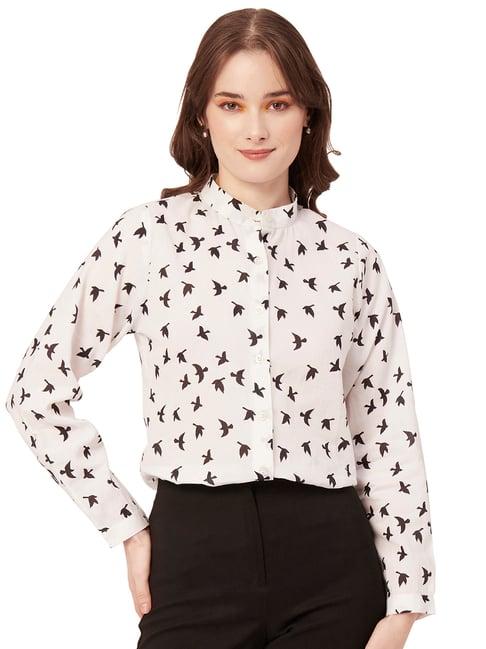 moomaya black & white printed shirt