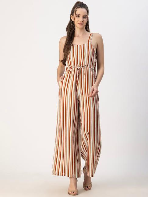 moomaya multicolor striped jumpsuit