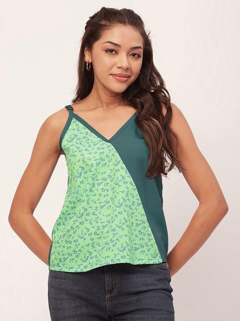 moomaya green floral print top