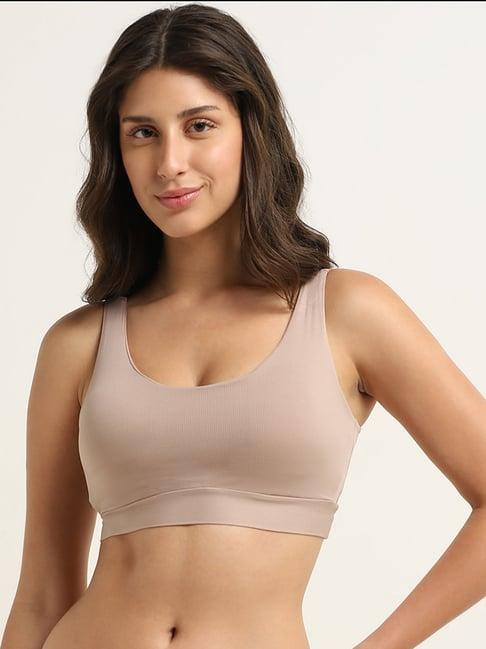 wunderlove by westside taupe sport bra