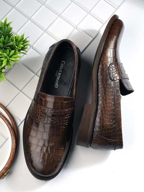 carlo romano men's brown formal loafers