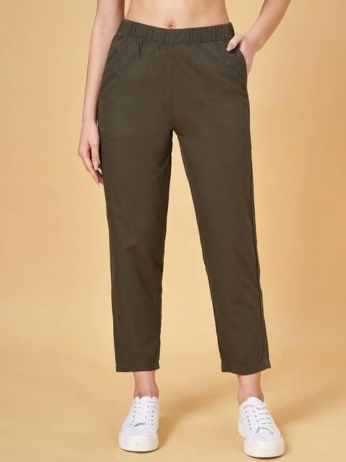 honey by pantaloons green cotton pants