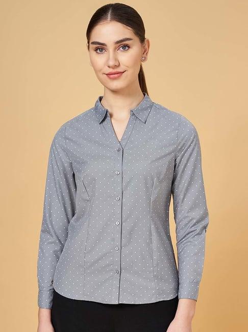 annabelle by pantaloons grey polka dots shirt