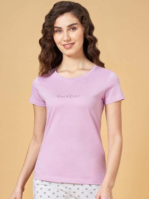 dreamz by pantaloons lilac cotton printed t-shirt