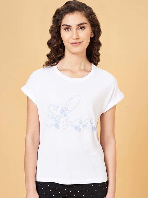 dreamz by pantaloons white cotton printed t-shirt