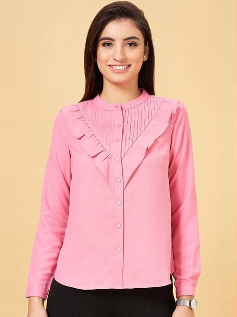 annabelle by pantaloons pink regular fit top